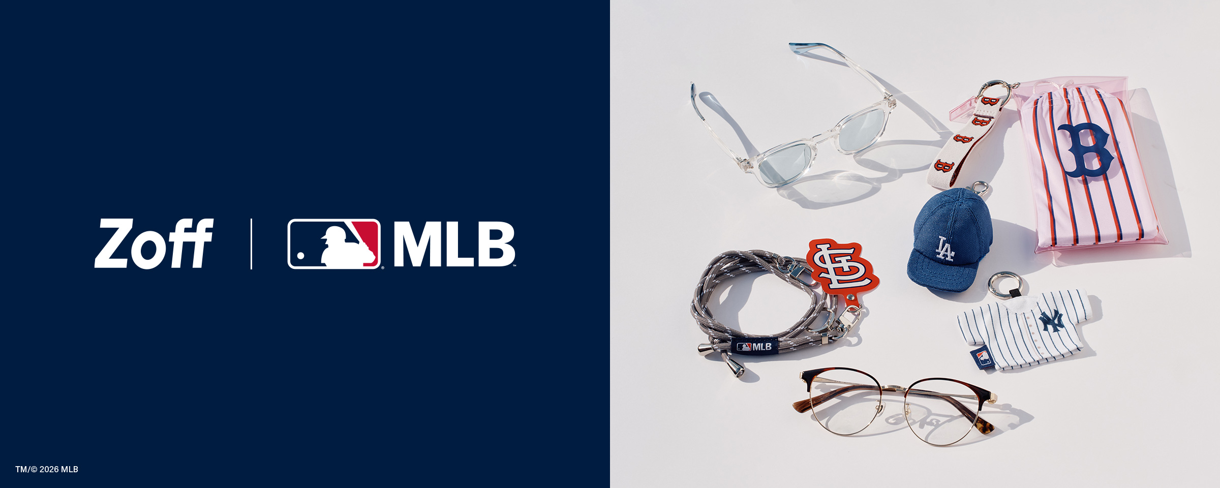 メガネブランド「Zoff」と「MLB」人気6球団による国内初のコラボレーションアイウェア「Zoff｜MLB」発売決定